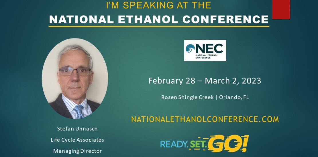 Stefan Unnasch speaks at National Ethanol Conference