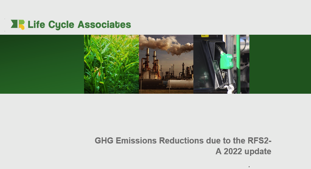 GHG Emissions Reductions due to the RFS 2 - A 2022 update