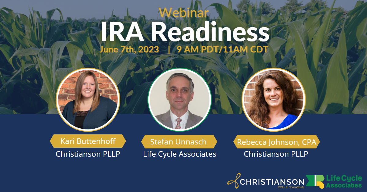 Life Cycle Associates Cohosting Inflation Reduction Act (IRA) Webinar June 7